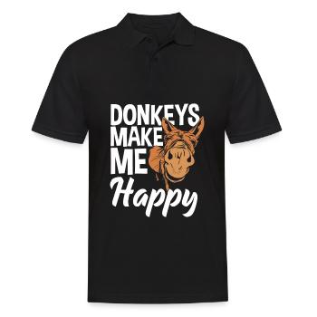 Funny donkey lover gift - Men's Polo Shirt - black - Front - Kai (181cm)