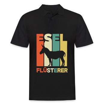 Esel Flüsterer Lustiges Esel Geschenk - Männer Poloshirt - Schwarz - Vorne - Kai (181cm)