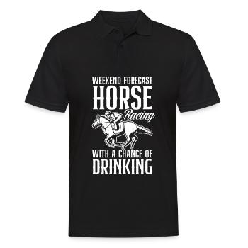 Pferderennen - Männer Poloshirt - Schwarz - Vorne - Kai (181cm)