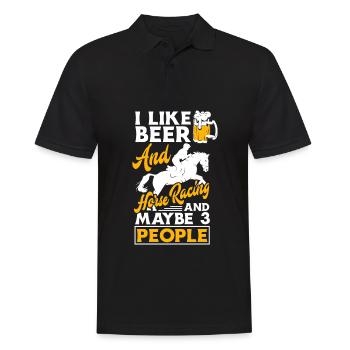 Horse racing - Men's Polo Shirt - black - Front - Kai (181cm)