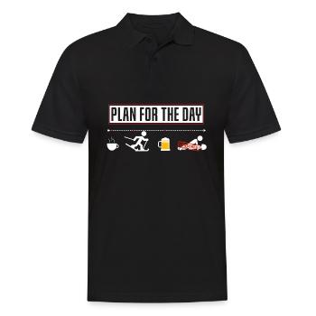 Fun plan for the day cross-country skiing skiing - Men's Polo Shirt - black - Front - Kai (181cm)