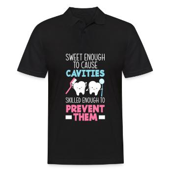 Dentiste Assistant dentaire Assistant dentaire Cadeau - Polo Homme - noir - Devant - Kai (181cm)