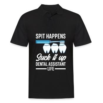 Dentiste Assistant dentaire Assistant dentaire Cadeau - Polo Homme - noir - Devant - Kai (181cm)