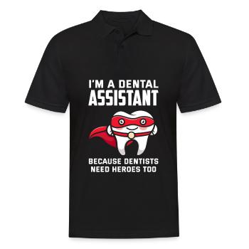 Dentiste Assistant dentaire Assistant dentaire Cadeau - Polo Homme - noir - Devant - Kai (181cm)