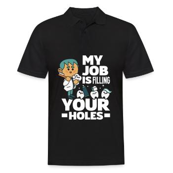 Dentiste Assistant dentaire Assistant dentaire Cadeau - Polo Homme - noir - Devant - Kai (181cm)
