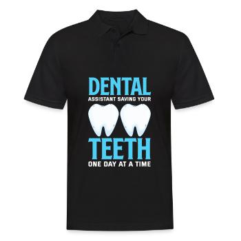 Dentiste Assistant dentaire Assistant dentaire Cadeau - Polo Homme - noir - Devant - Kai (181cm)