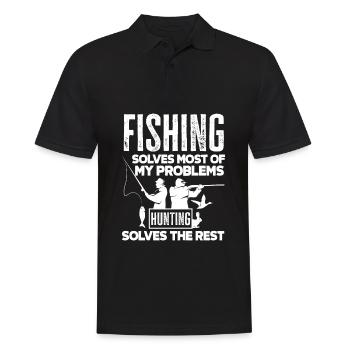 Cadeau amusant de pêcheur - Polo Homme - noir - Devant - Kai (181cm)