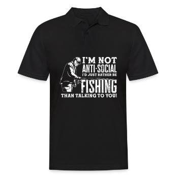 Cadeau amusant de pêcheur - Polo Homme - noir - Devant - Kai (181cm)