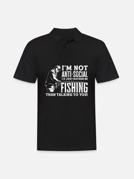 Cadeau amusant de pêcheur - Polo Homme - noir