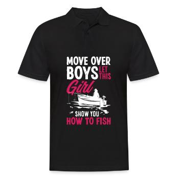 Cadeau amusant de pêcheur - Polo Homme - noir - Devant - Kai (181cm)