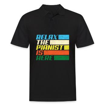 Funny Piano Player Piano Piano Pianist - Men's Polo Shirt - black - Front - Kai (181cm)