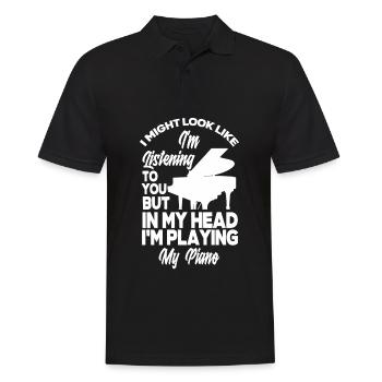 Funny Piano Player Piano Piano Pianist - Men's Polo Shirt - black - Front - Kai (181cm)
