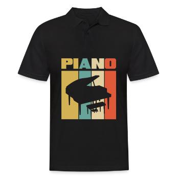 Funny Piano Player Piano Piano Pianist - Men's Polo Shirt - black - Front - Kai (181cm)