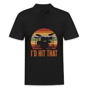 Cadeau de batteur de batterie - Polo Homme - noir - Devant - Kai (181cm)