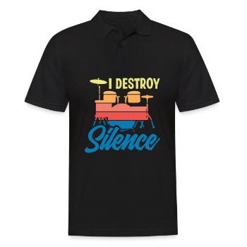 Cadeau de batteur de batterie - Polo Homme - noir - Devant - Kai (181cm)