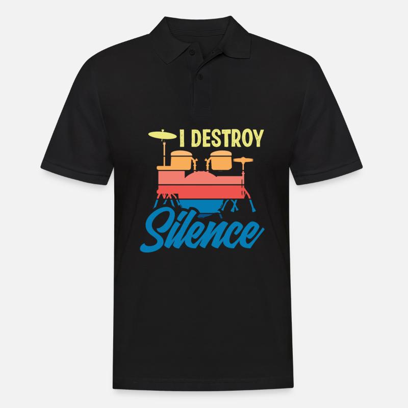 Schlagzeug Schlagzeuger Geschenk - Männer Poloshirt - Schwarz