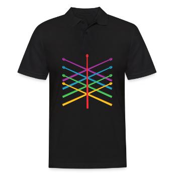 Cadeau de batteur de batterie - Polo Homme - noir - Devant - Kai (181cm)