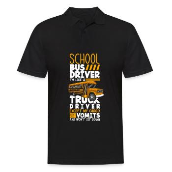 Funny school bus driver school bus bus driver - Men's Polo Shirt - black - Front - Kai (181cm)