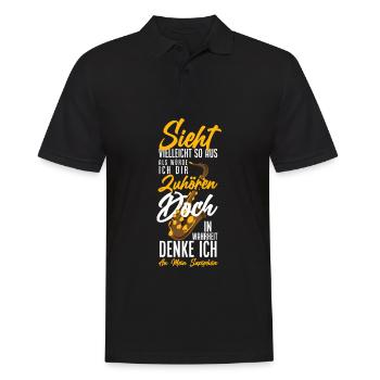 Lustiges Saxophon Geschenk - Männer Poloshirt - Schwarz - Vorne - Kai (181cm)