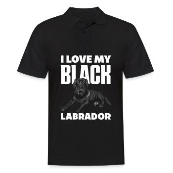 Ich Liebe Meinen Schwarzen Labrador - Männer Poloshirt - Schwarz - Vorne - Kai (181cm)