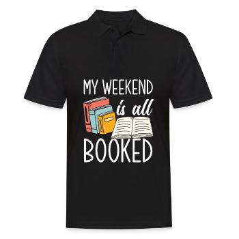Bookworm Book Lover Librarian Gift - Men's Polo Shirt - black - Front - Kai (181cm)