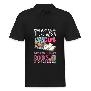Bookworm Book Lover Librarian Gift - Men's Polo Shirt - black - Front - Kai (181cm)