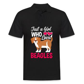 Lustiges Beagle Geschenk Beagle Mädchen - Männer Poloshirt - Schwarz - Vorne - Kai (181cm)