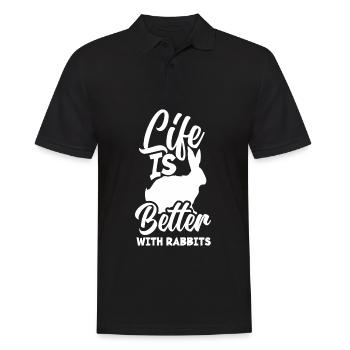Rabbit Rabbit Pet Rabbit Mama Gift - Men's Polo Shirt - black - Front - Kai (181cm)