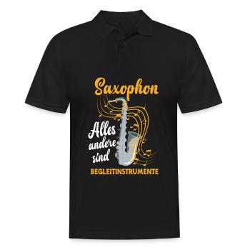 Saxophon Saxophon Saxophon - Männer Poloshirt - Schwarz - Vorne - Kai (181cm)