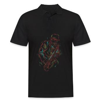Saxophone Jazz - Polo Homme - noir - Devant - Kai (181cm)