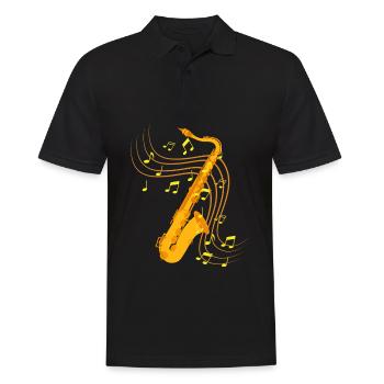 Saxophone Jazz - Polo Homme - noir - Devant - Kai (181cm)