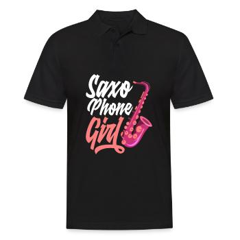 Saxophon Mädchen Jazz Saxophone Girl - Männer Poloshirt - Schwarz - Vorne - Kai (181cm)