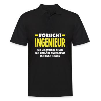 Lustiges Ingenieur Geschenke Geschenkidee - Männer Poloshirt - Schwarz - Vorne - Kai (181cm)
