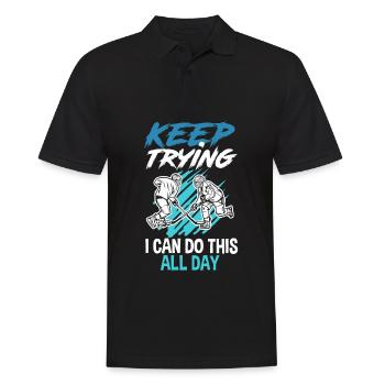 Lustiges Eishockey Hockey Geschenk Geschenkidee - Männer Poloshirt - Schwarz - Vorne - Kai (181cm)