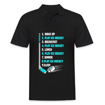 Lustiges Eishockey Hockey Geschenk Geschenkidee - Männer Poloshirt - Schwarz - Vorne - Kai (181cm)