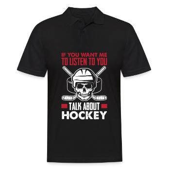Lustiges Eishockey Hockey Geschenk Geschenkidee - Männer Poloshirt - Schwarz - Vorne - Kai (181cm)