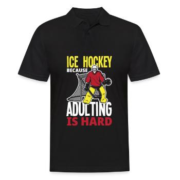 Lustiges Eishockey Hockey Geschenk Geschenkidee - Männer Poloshirt - Schwarz - Vorne - Kai (181cm)