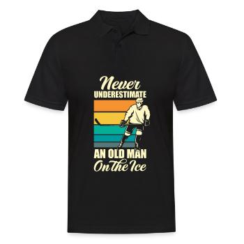 Lustiges Eishockey Hockey Geschenk Geschenkidee - Männer Poloshirt - Schwarz - Vorne - Kai (181cm)