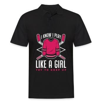 Lustiges Eishockey Hockey Geschenk Geschenkidee - Männer Poloshirt - Schwarz - Vorne - Kai (181cm)