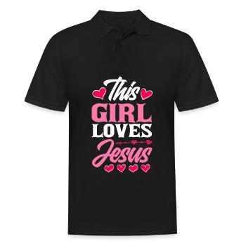 Fille Jésus-Christ Christ Religion Religieuse - Polo Homme - noir - Devant - Kai (181cm)