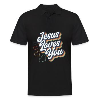 Jésus-Christ-Christ Religion Religieuse - Polo Homme - noir - Devant - Kai (181cm)