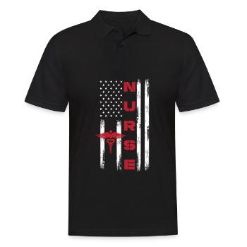 Krankenschwester Pfleger Krankenpfleger - Männer Poloshirt - Schwarz - Vorne - Kai (181cm)