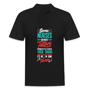 Krankenschwester Pfleger Krankenpfleger - Männer Poloshirt - Schwarz - Vorne - Kai (181cm)