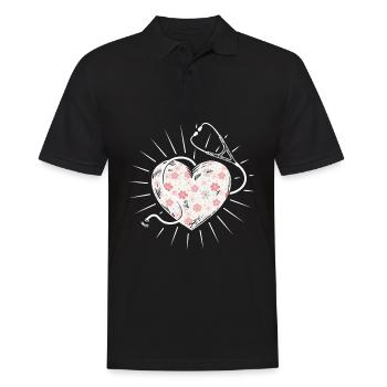 Krankenschwester Pfleger Krankenpfleger - Männer Poloshirt - Schwarz - Vorne - Kai (181cm)