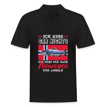 Norvège Pêche Dire Drôle Design - Polo Homme - noir - Devant - Kai (181cm)