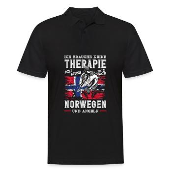 Norvège Pêche Dire Drôle Design - Polo Homme - noir - Devant - Kai (181cm)