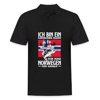 Norvège Pêche Dire Drôle Design - Polo Homme - noir - Devant - Kai (181cm)