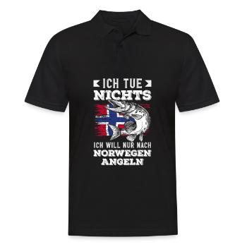 Norvège Pêche Dire Drôle Design - Polo Homme - noir - Devant - Kai (181cm)