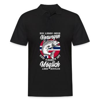 Norvège Pêche Dire Drôle Design - Polo Homme - noir - Devant - Kai (181cm)