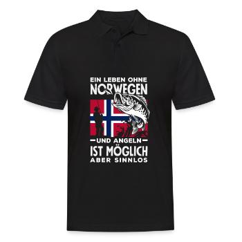 Norvège Pêche Dire Drôle Design - Polo Homme - noir - Devant - Kai (181cm)